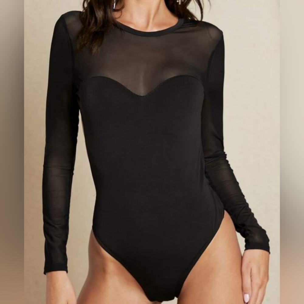 Black forever21 mesh bodysuit size L